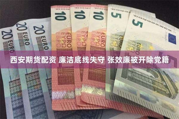 西安期货配资 廉洁底线失守 张效廉被开除党籍