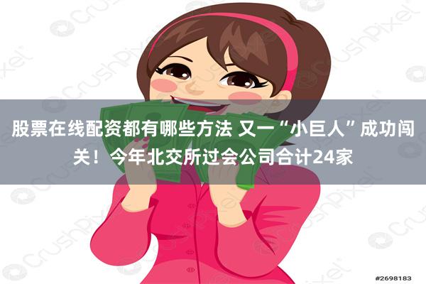 股票在线配资都有哪些方法 又一“小巨人”成功闯关！今年北交所过会公司合计24家